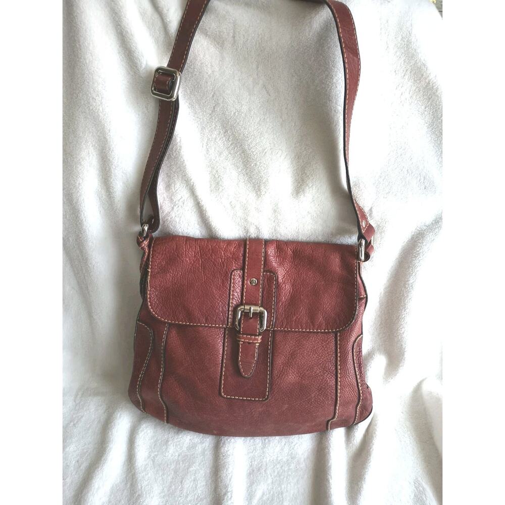 Fossil Red Leather Crossbody Shoulder Bag Purse